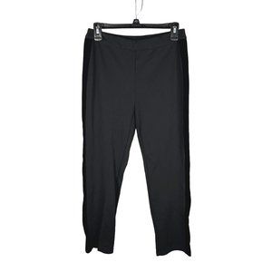 Soft Surroundings Petite Straight Leg Black Tuxedo Stripe Pants Womens Size PS